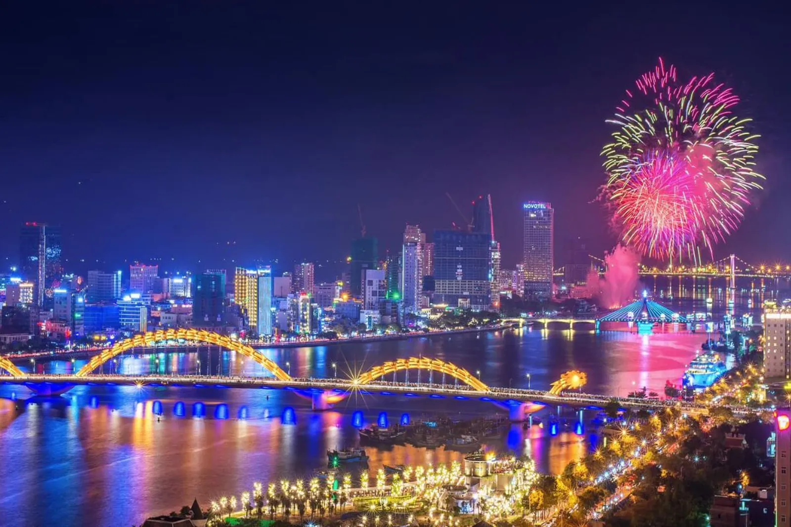 Fire Work at Dragon Bridge DanangCity Vietnam