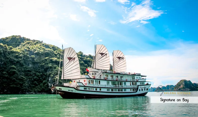 THIEN CANH SON CAVE & BEACH – BAI TU LONG BAY – HALONG INTERNATIONAL PORT ( LIGHT BREAKFAST / BRUNCH)